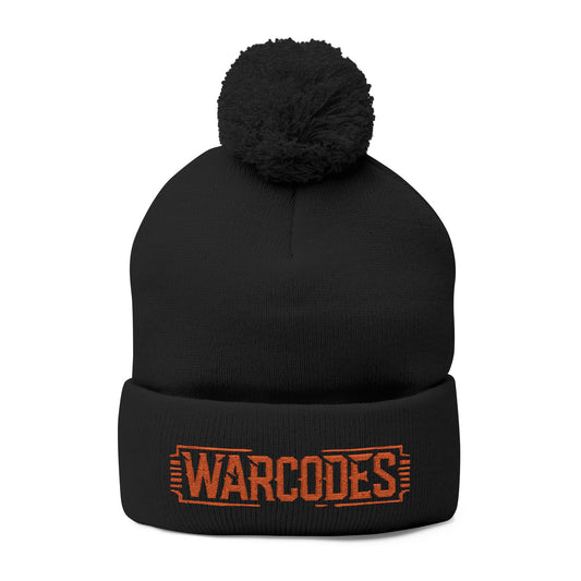 Warcodes Embroidered Pom-Pom Knit Cozy Winter Beanie
