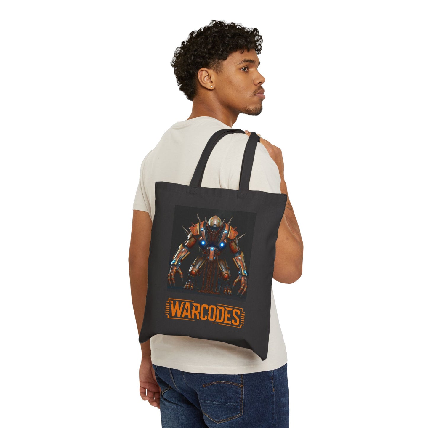EvalentCrest Warcodes Graphic Cotton Canvas Tote Bag 49bac6d0-4620-47d3-90ff-868bdde2e2df