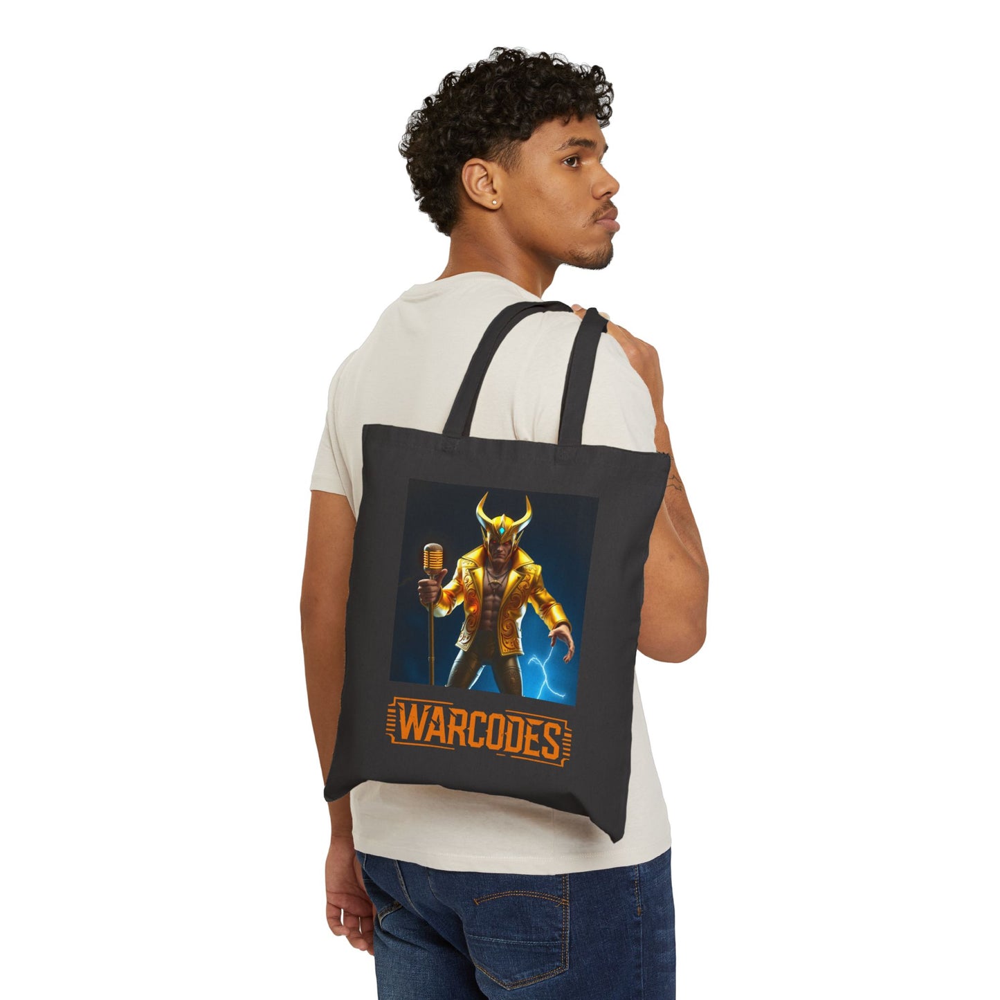 EvalentCrest Warcodes Graphic Cotton Canvas Tote Bag 17731673-5fcd-425e-ac38-fbe513311c88